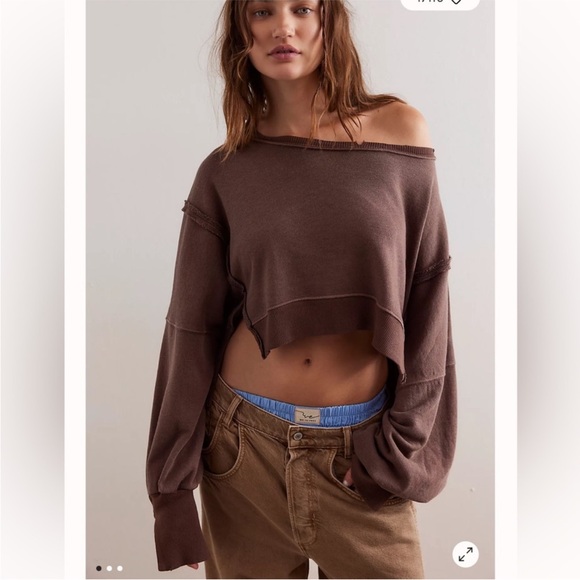 Free People Tops - Free People We The Free Cropped Camden in Chocolate Love Brown Size Small NWT
